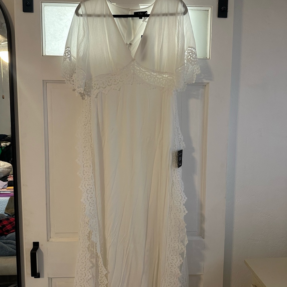 Lulu's Ivory Sheer Dress